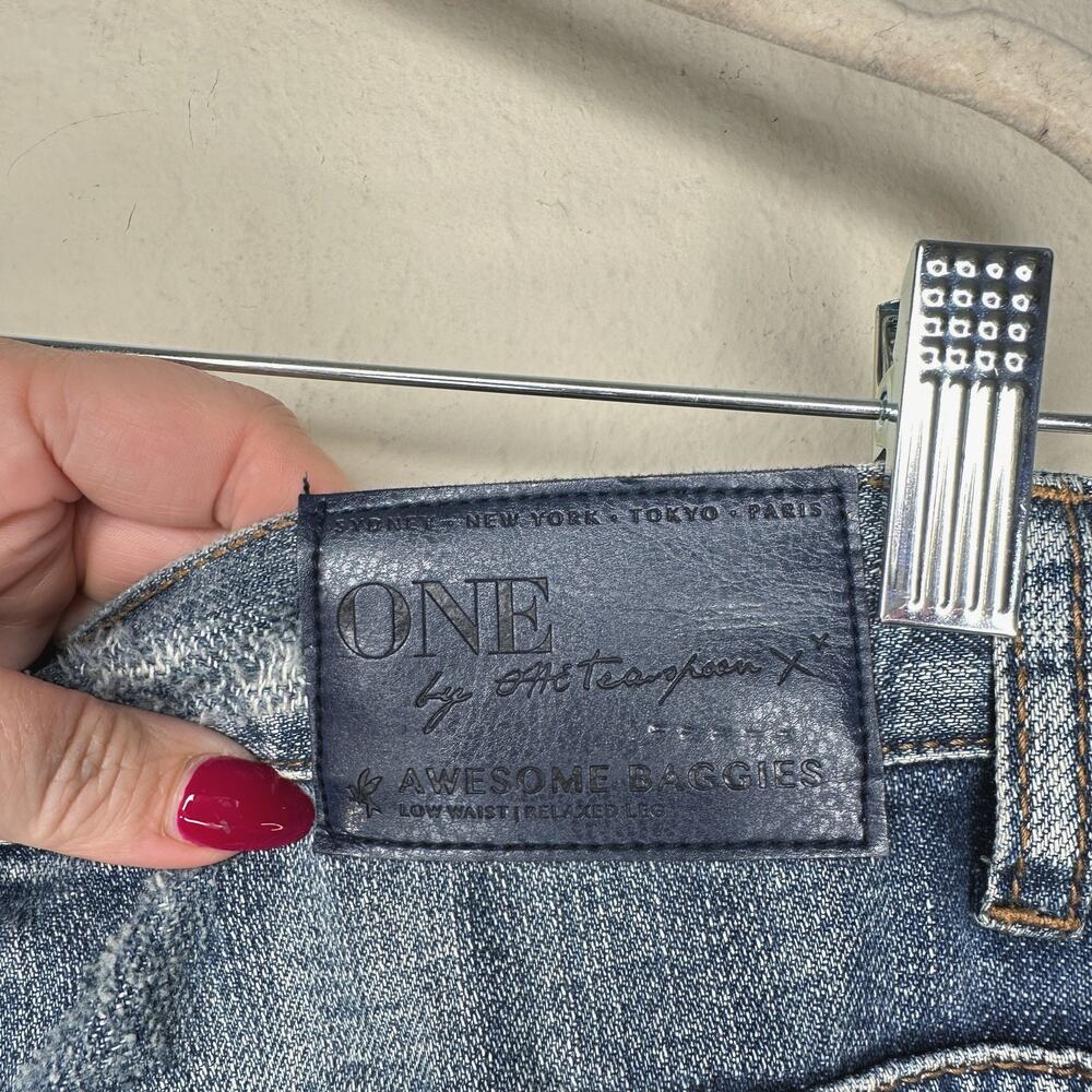 One Teaspoon Freebird Awesome Baggies Low Waist Relaxed Leg Fray Hem Jeans 26 - Picture 15 of 16
